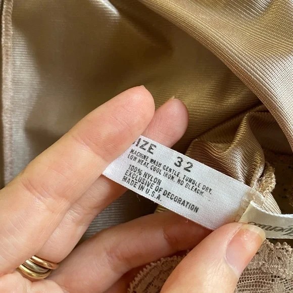 Vintage 1970s Diane Vin Furstenberg Mauve Lace Boho Slip XS romantic - Picture 5 of 10